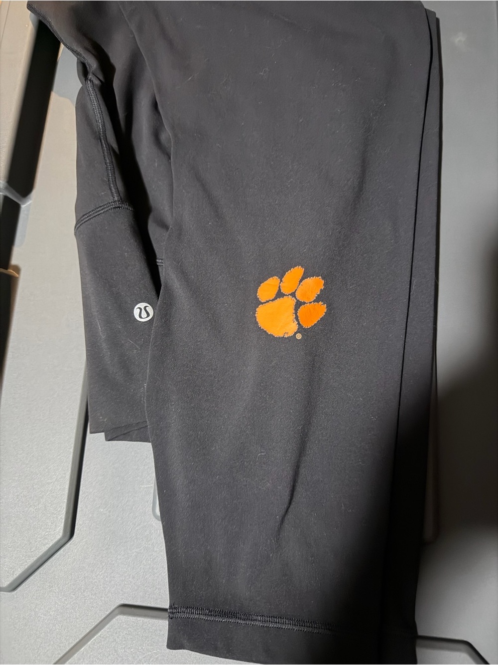 lululemon athletica Men's Black Crewneck with Orange Paw Accent